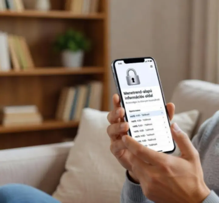 Biztonságos, mobilbarát böngészési élményt szimbolizáló modern grafika
